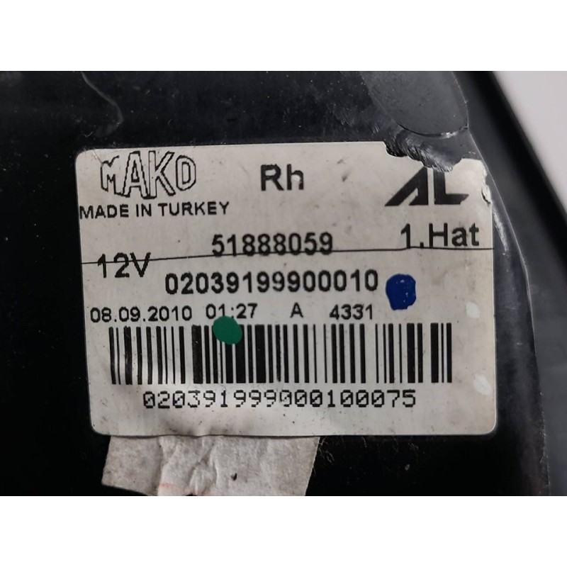 Recambio de piloto trasero derecho para fiat punto (evo) (199) dynamic referencia OEM IAM 51888059 - Negro 2