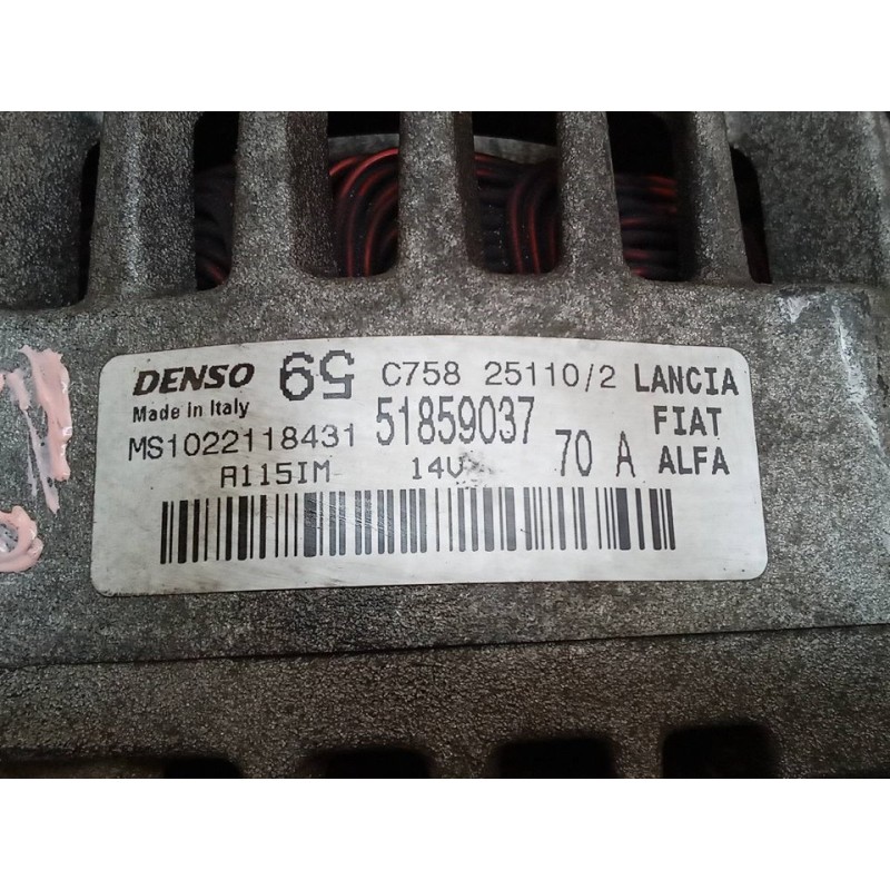 Recambio de alternador para fiat punto (evo) (199) dynamic referencia OEM IAM 51859037  DENSO - Negro 4