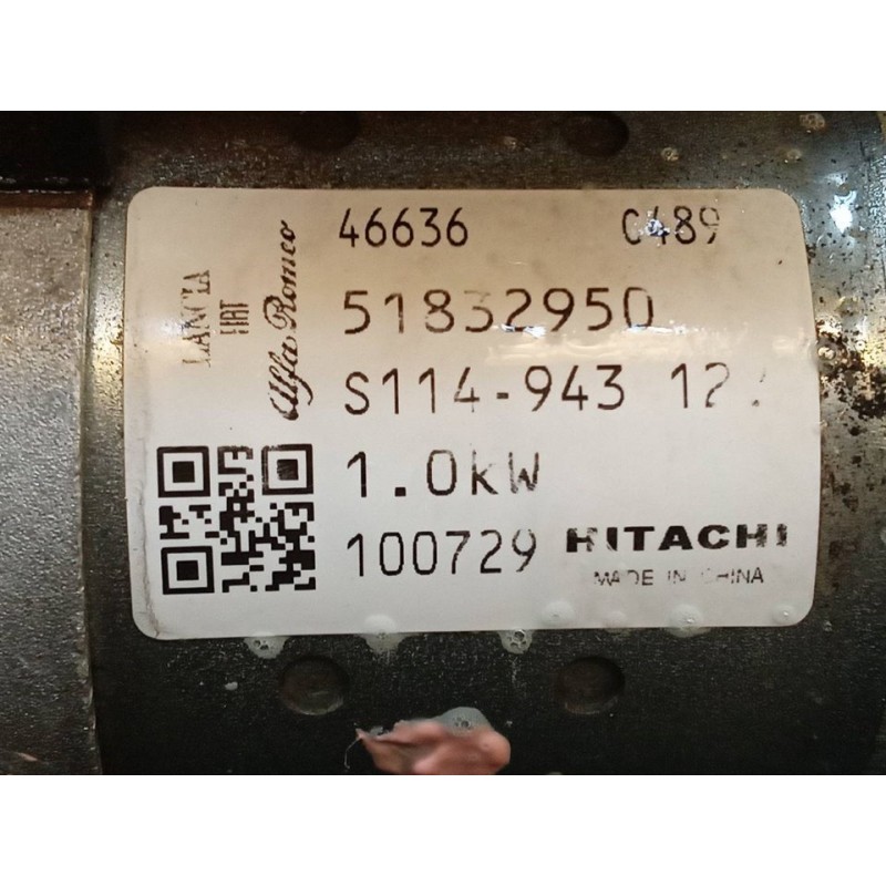 Recambio de motor arranque para fiat punto (evo) (199) dynamic referencia OEM IAM 51832950  ITACHI - Negro 6
