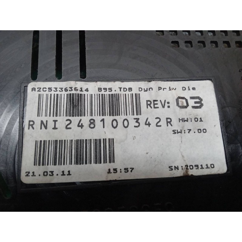 Recambio de cuadro instrumentos para renault megane iii berlina 5 p emotion referencia OEM IAM RNI248100342R A2C53363614 3