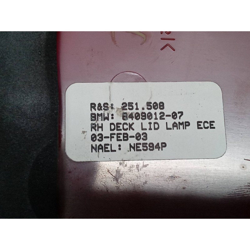 Recambio de piloto trasero derecho interior para bmw x5 (e53) 3.0d referencia OEM IAM 840901207 - Negro 3