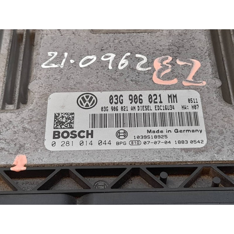 Recambio de centralita motor uce para volkswagen touran (1t2) edition referencia OEM IAM 0281014044 03G906021MM BOSCH - Negro 2