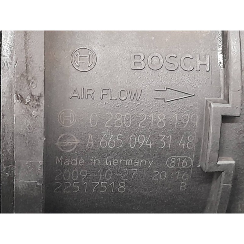 Recambio de caudalimetro para ssangyong actyon 200 xdi 4wd limited referencia OEM IAM 0280218199 A6650943148 BOSCH - Negro 2