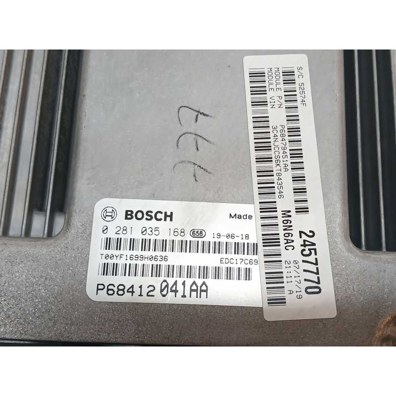 Recambio de centralita motor uce para jeep compass (mp, m6, mv, m7) 1.6 crd referencia OEM IAM 0281035168 P68412041AA - Gris oscuro 2