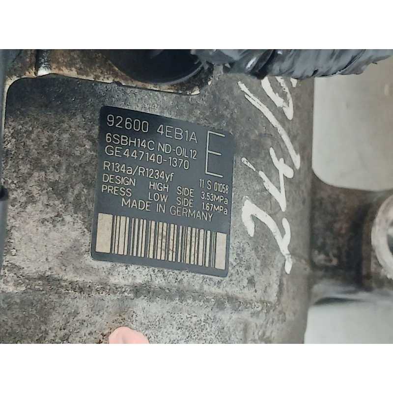 Recambio de compresor aire acondicionado para nissan qashqai (j11) 360 referencia OEM IAM 4471401370 926004EB1A - Blanco 2