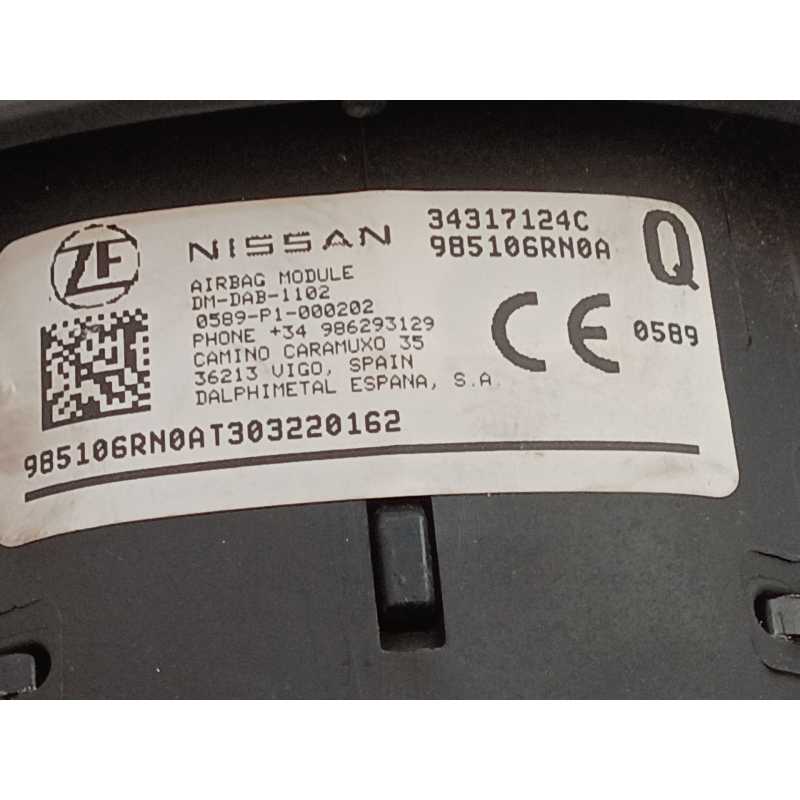 Recambio de kit airbag para nissan qashqai iii (j12) 1.3 dig-t referencia OEM IAM 985106RN0A 649344800E 680925300C - Gris 2