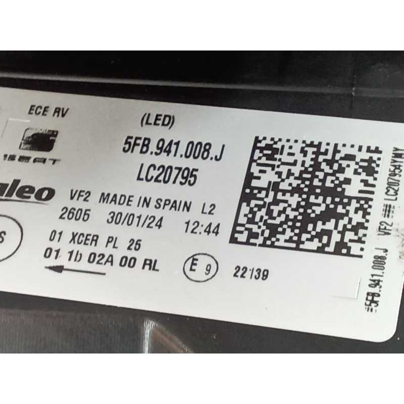 Recambio de faro derecho para seat leon (kl1, klg) 1.5 etsi referencia OEM IAM 5FB941008J LC20795 - Blanco 4