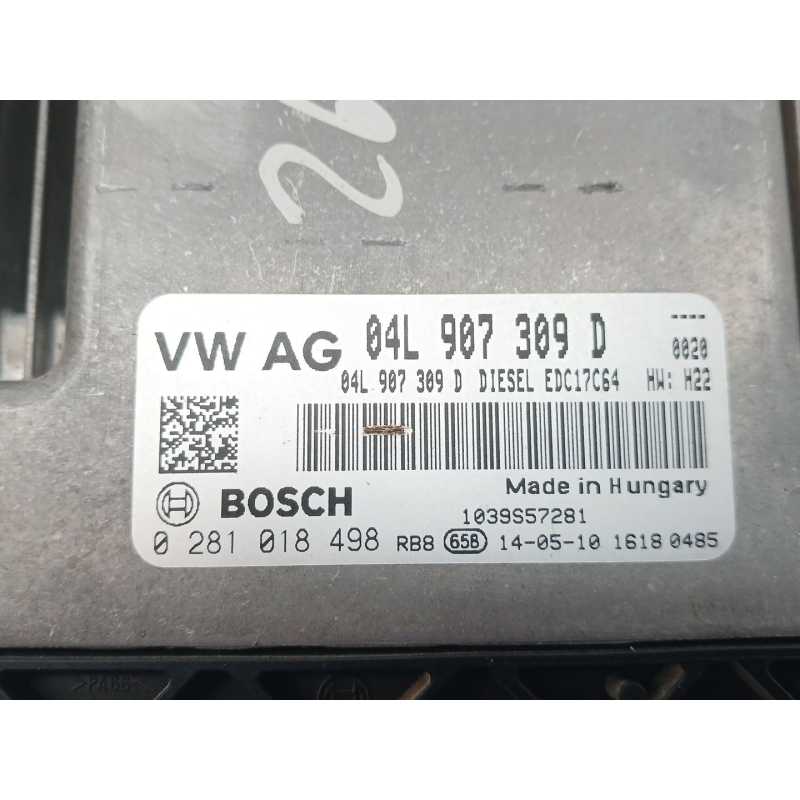 Recambio de centralita motor uce para skoda octavia iii (5e3, nl3, nr3) 2.0 tdi referencia OEM IAM 04L907309D 0281018498 - Blanco 2