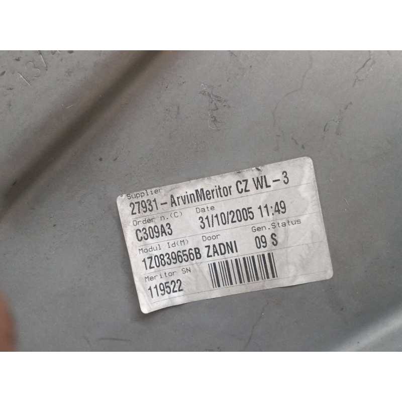 Recambio de elevalunas trasero derecho para skoda octavia combi (1z5) elegance referencia OEM IAM 1Z0839656B - Dorado 2