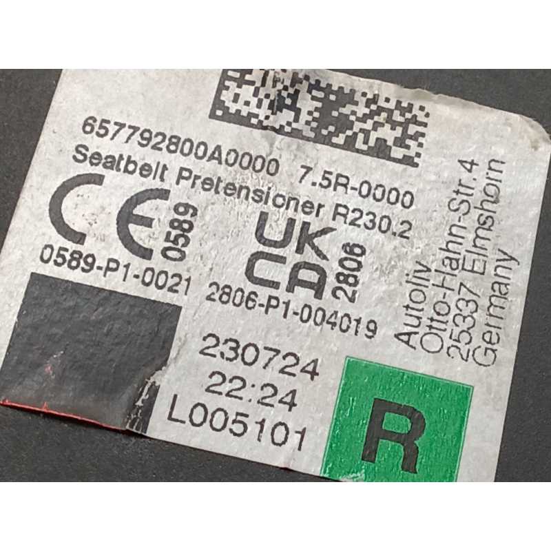Recambio de cinturon seguridad delantero derecho para kia sportage v (nq5) 1.6 t-gdi referencia OEM IAM 657792800A 88820R2200ED - Gris 2