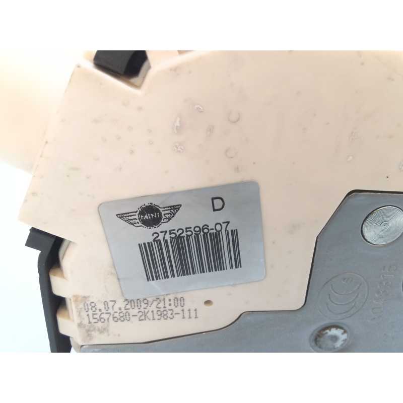 Recambio de cerradura puerta delantera derecha para bmw mini (r56) one referencia OEM IAM 275259607 15676802K1983111 - Blanco 2