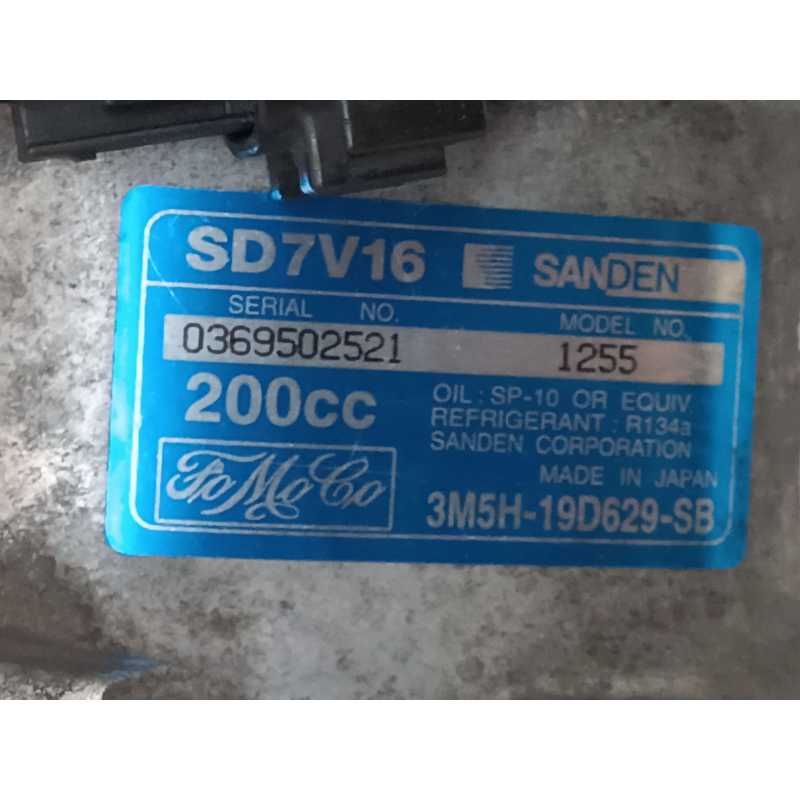 Recambio de compresor aire acondicionado para mazda 3 berlina (bk) 1.6 crdt active referencia OEM IAM 1255 3M5H19D629SB - Negro 2