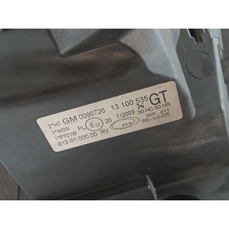 Recambio de faro izquierdo para opel corsa c (x01) 1.2 twinport (f08, f68) referencia OEM IAM 0096726 - Gris 3