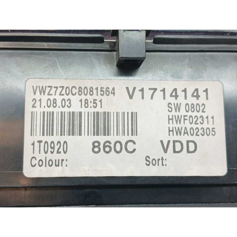Recambio de cuadro instrumentos para volkswagen touran (1t1) referencia OEM IAM 1T0920860C 110080217007 3
