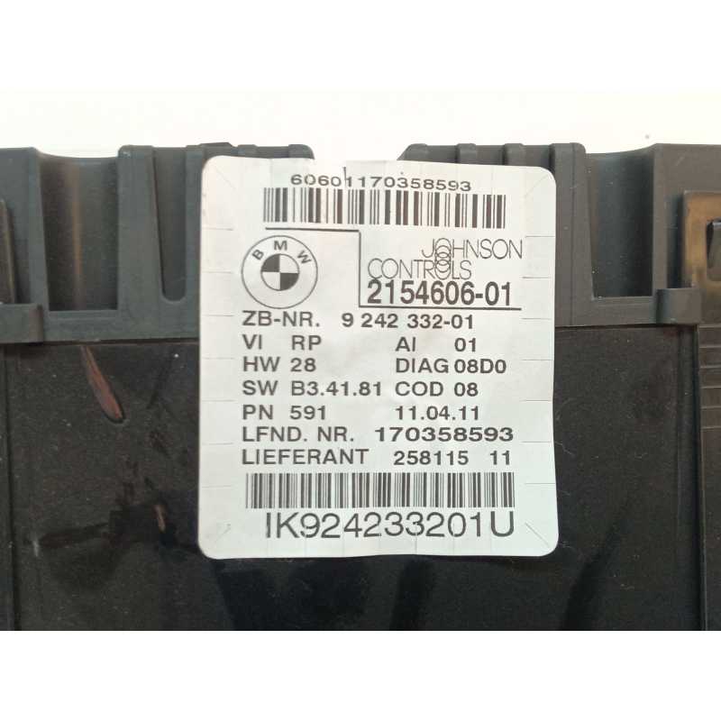 Recambio de cuadro instrumentos para bmw serie 1 berlina (e81/e87) 118d referencia OEM IAM 215460601 924233201 - Blanco 2