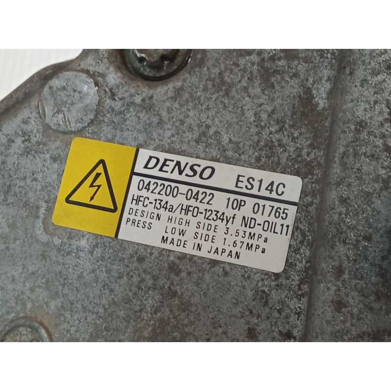 Recambio de compresor aire acondicionado para toyota auris hybrid active referencia OEM IAM ES14C 0422000422 - Negro 2