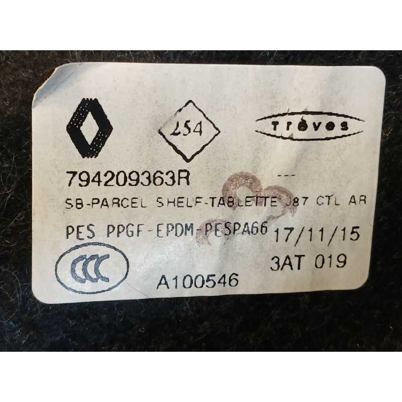 Recambio de bandeja trasera para renault captur i (j5_, h5_) 1.2 tce 120 referencia OEM IAM 794209363R - Blanco 3