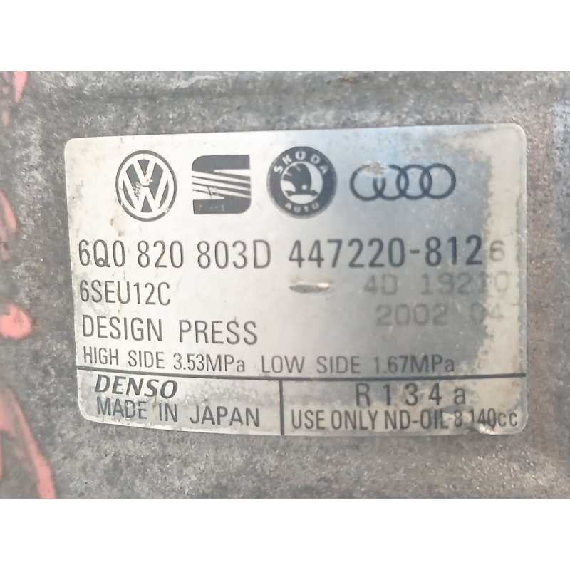 Recambio de compresor aire acondicionado para seat ibiza (6l1) 1.4 16v referencia OEM IAM 6Q0820803D 4472208126 - Azul 2