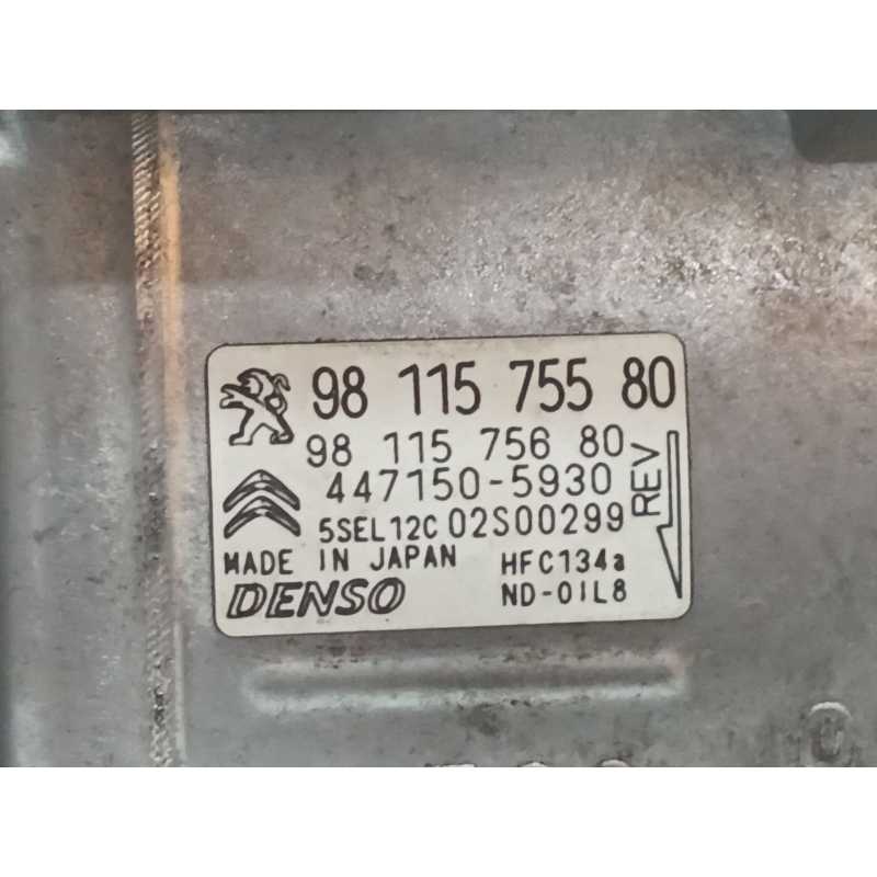 Recambio de compresor aire acondicionado para citroën c4 i (lc_) 1.6 vti 120 referencia OEM IAM 9811575580 4471505930 DENSO - Negro 2
