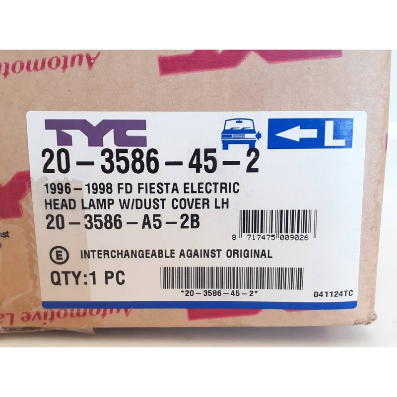 Recambio de faro izquierdo para ford fiesta berlina referencia OEM IAM 203586452 17653 2
