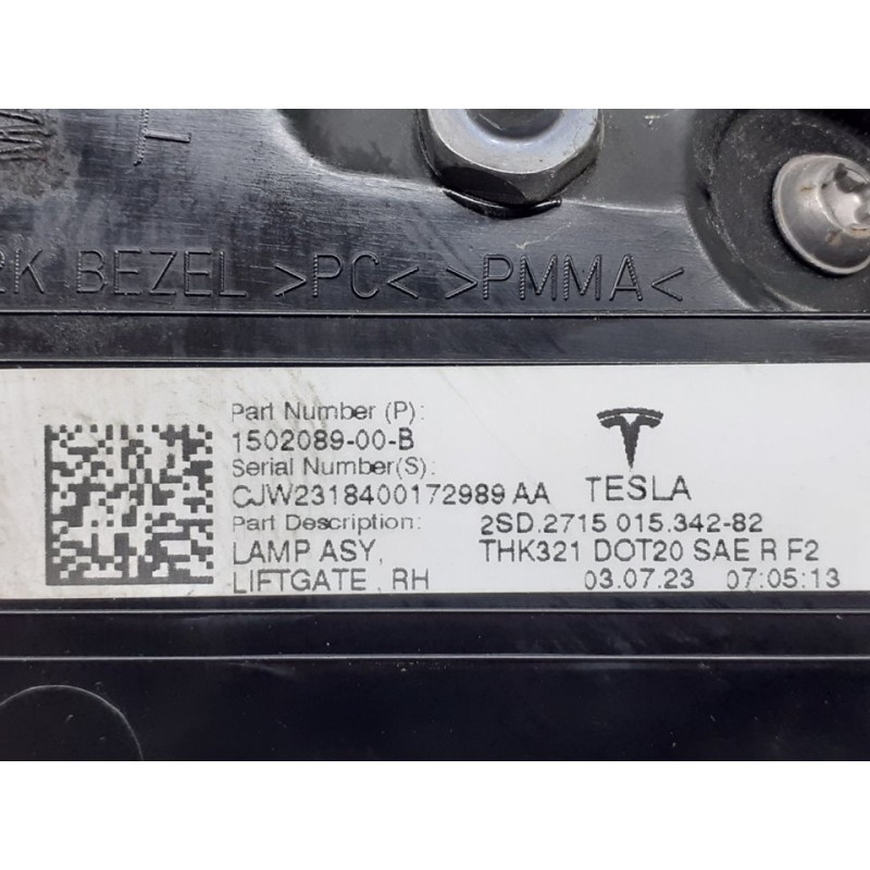 Recambio de piloto trasero derecho interior para tesla model y gran autonomia dual awd referencia OEM IAM CJW2318400172989AA - Blanco 2