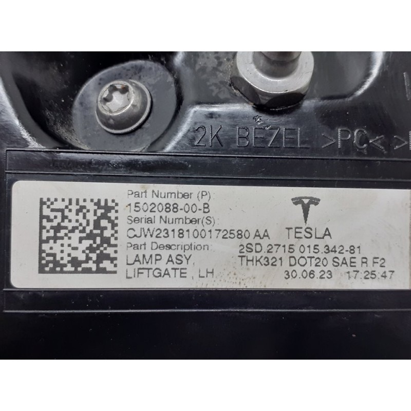Recambio de piloto trasero izquierdo interior para tesla model y gran autonomia dual awd referencia OEM IAM CJW2318100172580AA - Blanco 2
