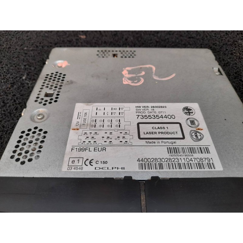 Recambio de sistema audio / radio cd para fiat punto (evo) (199) dynamic referencia OEM IAM 28302823 7355354400 - Blanco 4