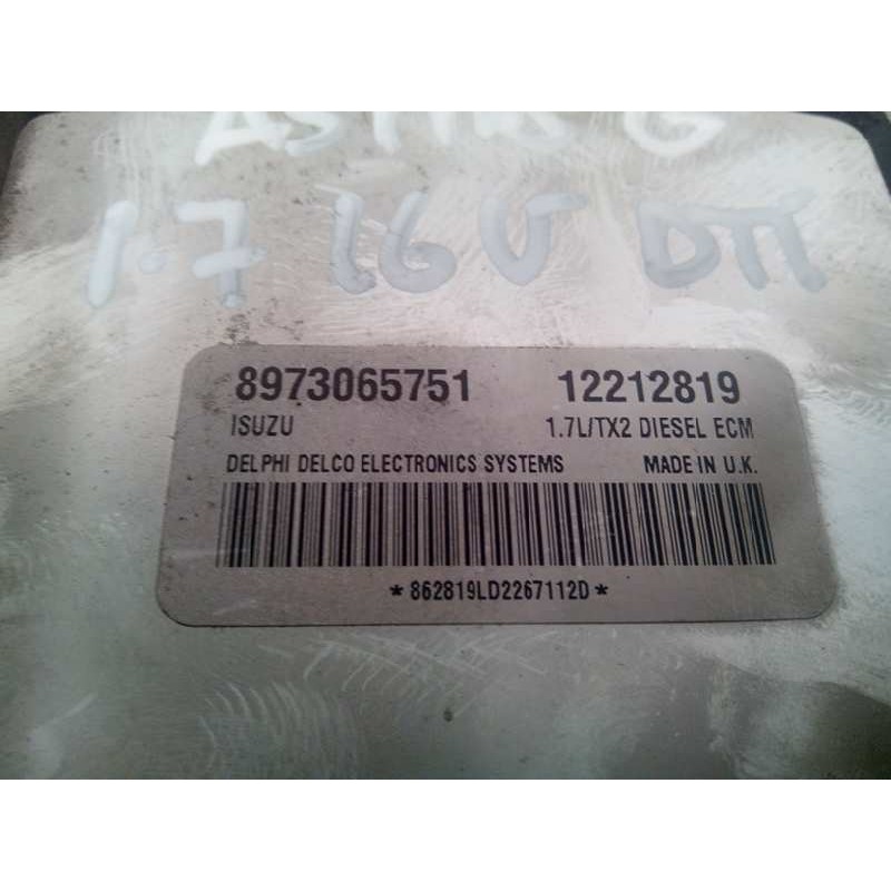 Recambio de centralita motor uce para opel astra g berlina 1.7 16v dti cat (y 17 dt / lr6) referencia OEM IAM 8973065751 1221281 2
