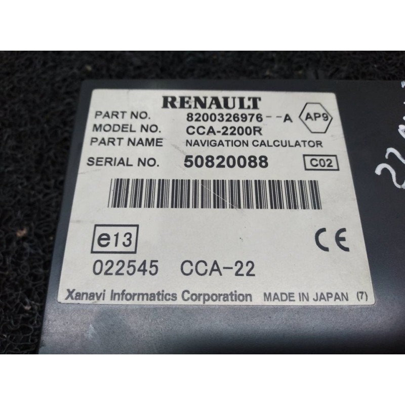 Recambio de sistema navegacion gps para renault laguna ii (bg0) luxe privilege referencia OEM IAM 8200326981 8200326976A 3