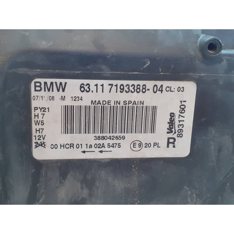 Recambio de faro derecho para bmw serie 1 berlina (e81/e87) 118d referencia OEM IAM 63117193368 89317601 VALEO - Negro 2