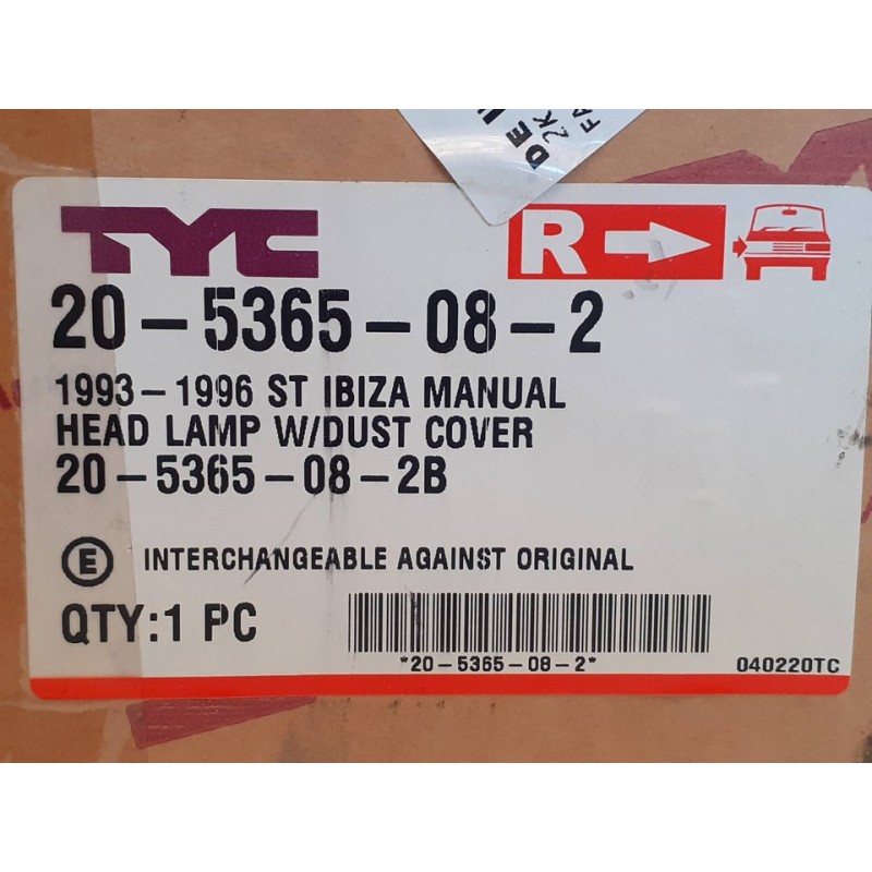 Recambio de faro derecho para seat ibiza (6k) referencia OEM IAM 205365082 18069 2