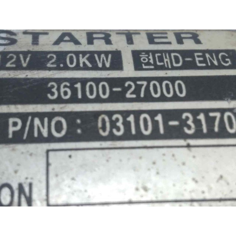 Recambio de motor arranque para kia carens 2.0 crdi ex monovolumen referencia OEM IAM 3610027000 2