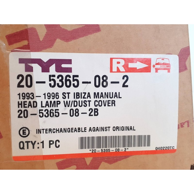 Recambio de faro derecho para seat ibiza (6k) referencia OEM IAM 205365082 18074 2