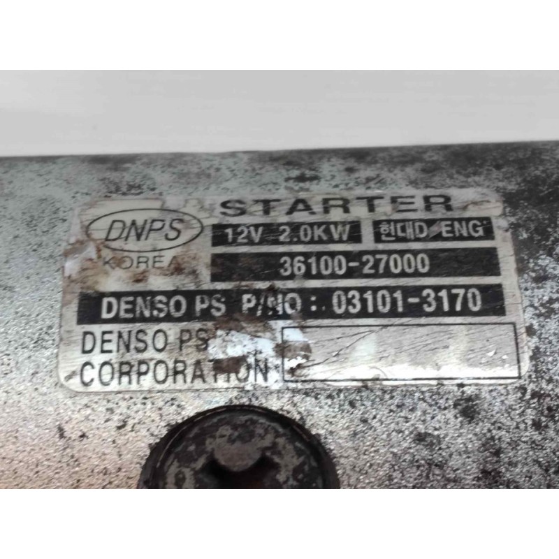 Recambio de motor arranque para hyundai santa fe (sm) 2.0 gls crdi 4x4 referencia OEM IAM 361002700 2