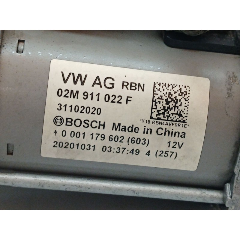 Recambio de motor arranque para skoda fabia ambition plus referencia OEM IAM 02M911022F 0001179602 BOSCH - Blanco 2