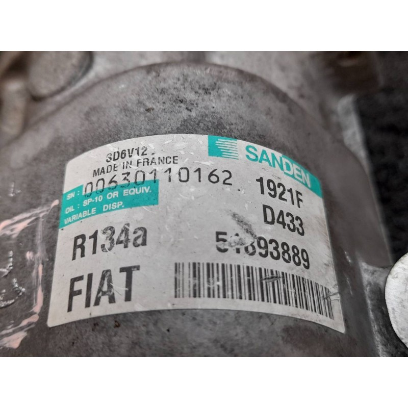 Recambio de compresor aire acondicionado para fiat doblo active referencia OEM IAM 1921F 51893889 SANDEN 2