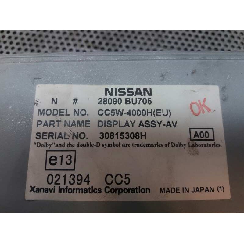 Recambio de pantalla multifuncion para nissan almera tino (v10m) acenta referencia OEM IAM 28090BU705 - Gris 6