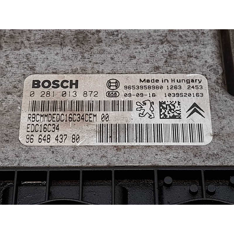 Recambio de centralita motor uce para citroën c3 picasso sx referencia OEM IAM 0281013872 9664843780 BOSCH - Blanco 2