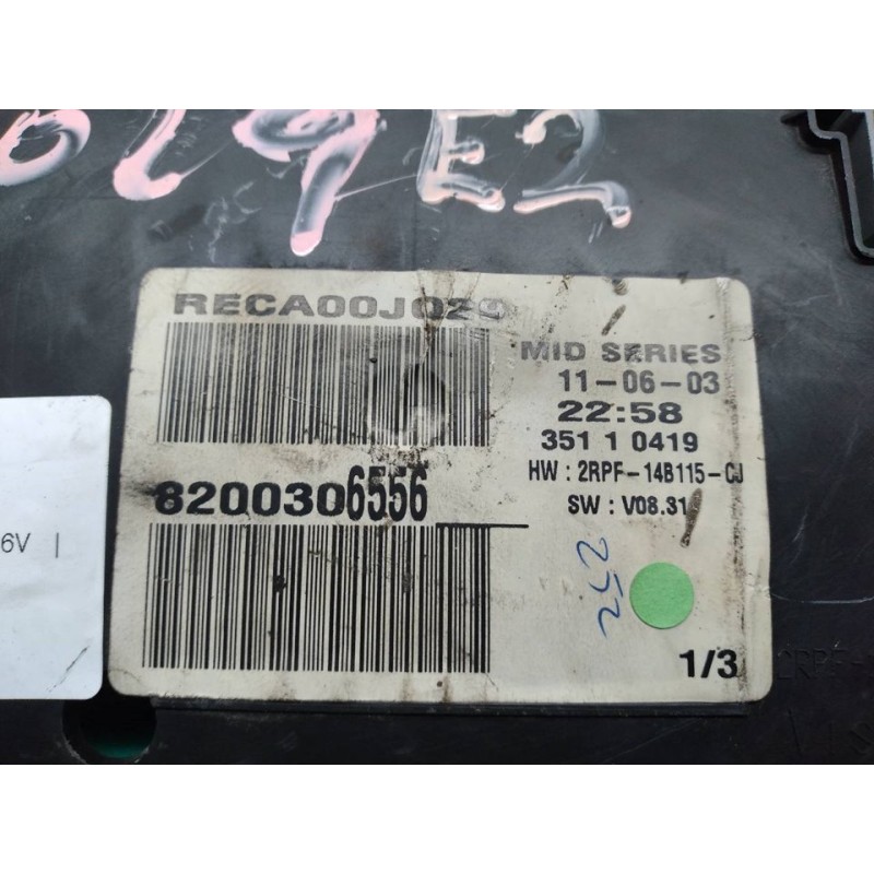 Recambio de cuadro instrumentos para renault megane ii berlina 5p 1.6 16v referencia OEM IAM 8200306556 - Rojo 4