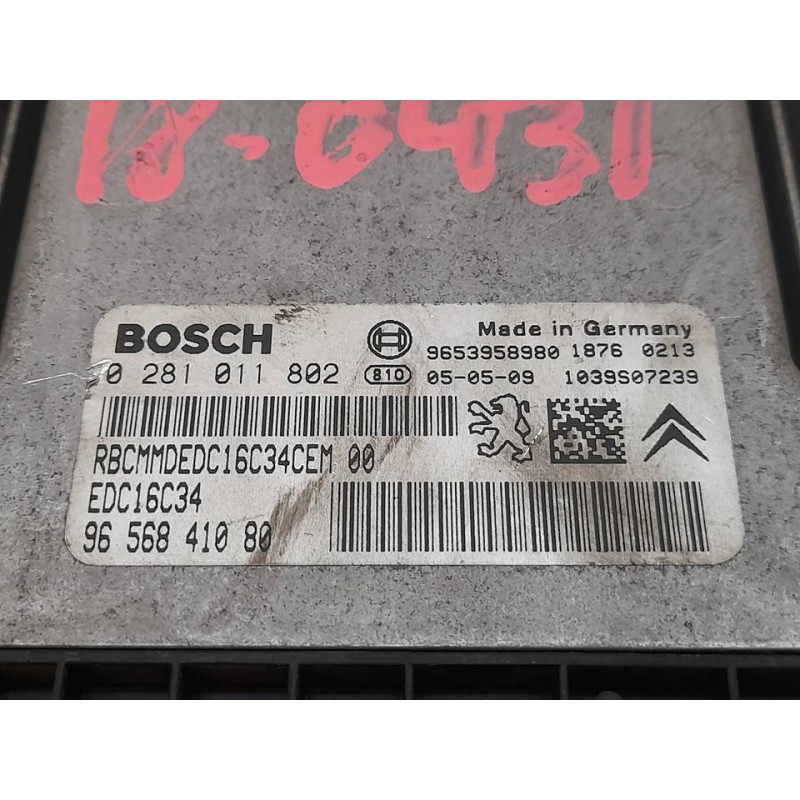 Recambio de centralita motor uce para citroën xsara picasso 1.6 hdi 110 sx top referencia OEM IAM 0281011802 9656841080 2