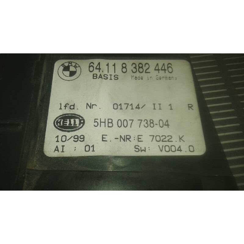 Recambio de mando climatizador para bmw serie 3 berlina (e46) 320d referencia OEM IAM 64118382446 5HB00773804 ELLA - Gris 3