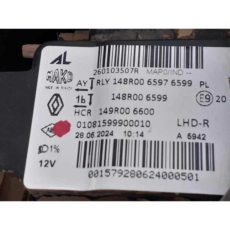 Recambio de faro derecho para renault clio v esprit alpine referencia OEM IAM 260103507R - Negro 5