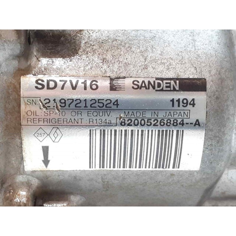 Recambio de compresor aire acondicionado para dacia logan laureate referencia OEM IAM SD7V16  SANDEN 4
