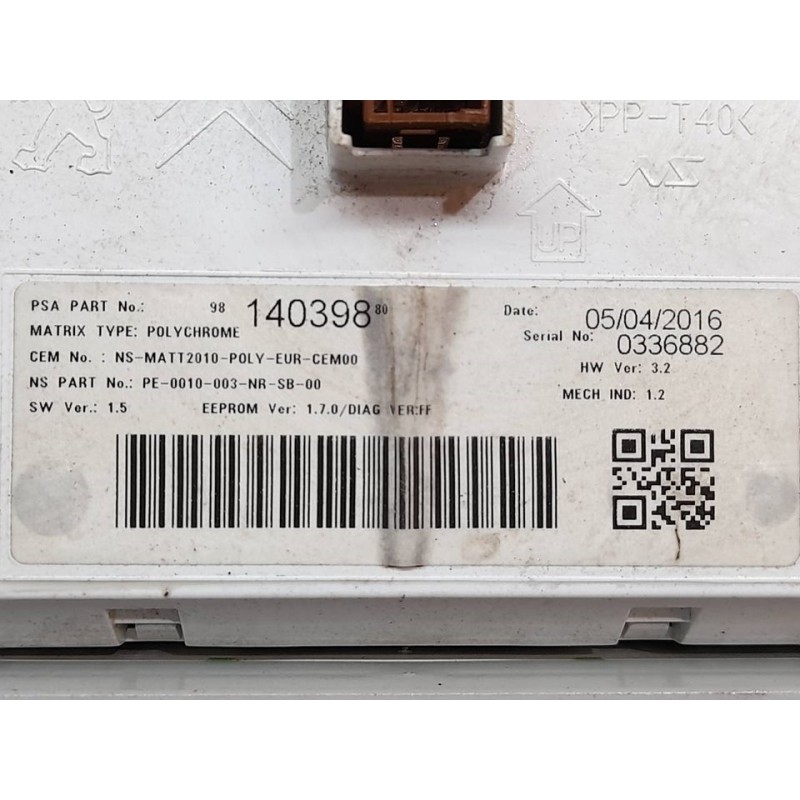 Recambio de cuadro instrumentos para peugeot 208 style referencia OEM IAM 9814039880 3