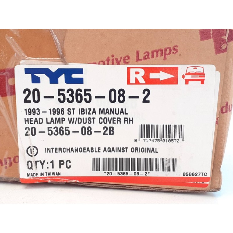 Recambio de faro derecho para seat ibiza (6k) referencia OEM IAM 205365082 24763 2