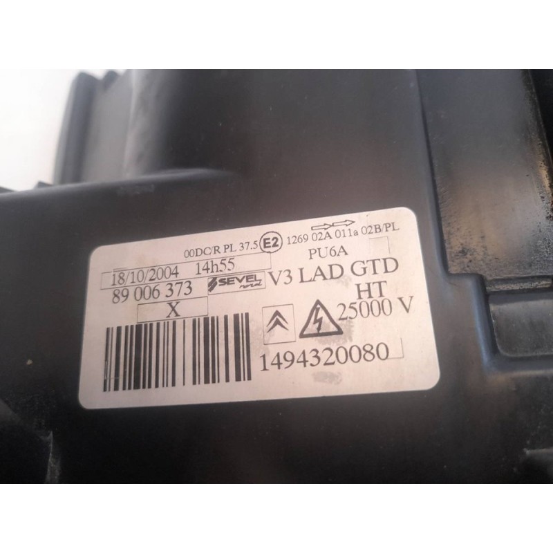 Recambio de faro izquierdo para citroën c8 3.0 v6 exclusive automático referencia OEM IAM 1494320080 89030461 89006373 5