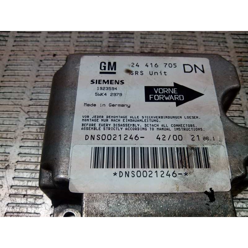 Recambio de centralita airbag para opel astra g coupé 2.2 16v cat (z 22 se) referencia OEM IAM 24416705 DNS0021246 5WK42979 - Gris 2