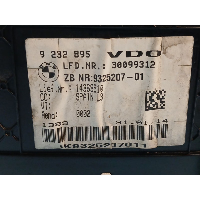 Recambio de cuadro instrumentos para bmw serie 3 lim. (f30) 318d referencia OEM IAM 9232895 - Gris 2