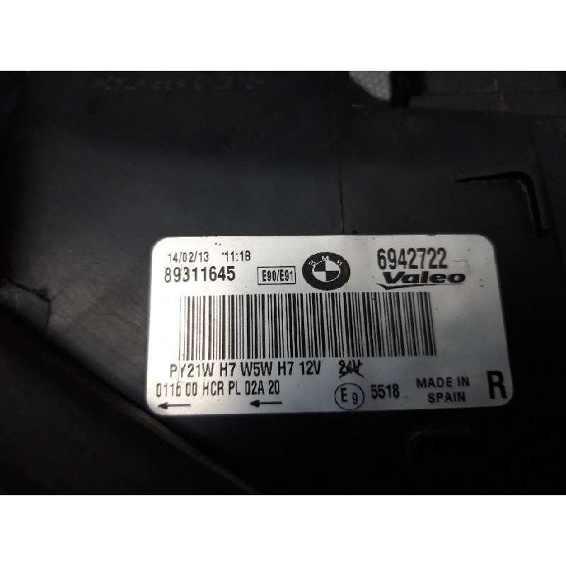 Recambio de faro derecho para bmw serie 3 touring (e91) 320i referencia OEM IAM 89311645 6942722 VALEO - Negro 4