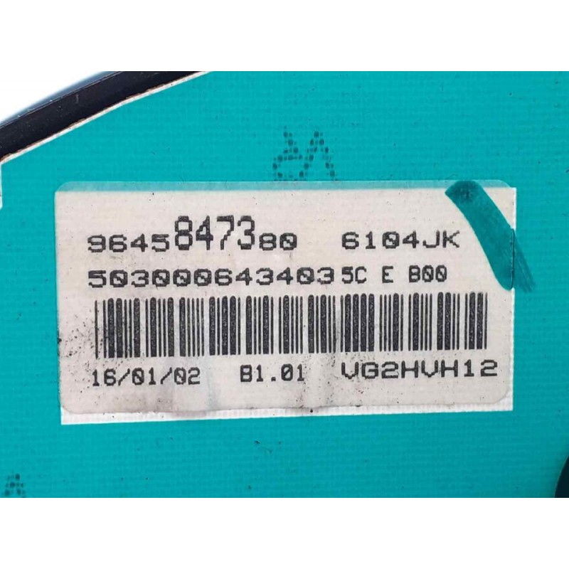Recambio de cuadro instrumentos para peugeot 206 cc cc referencia OEM IAM 9645847380 2